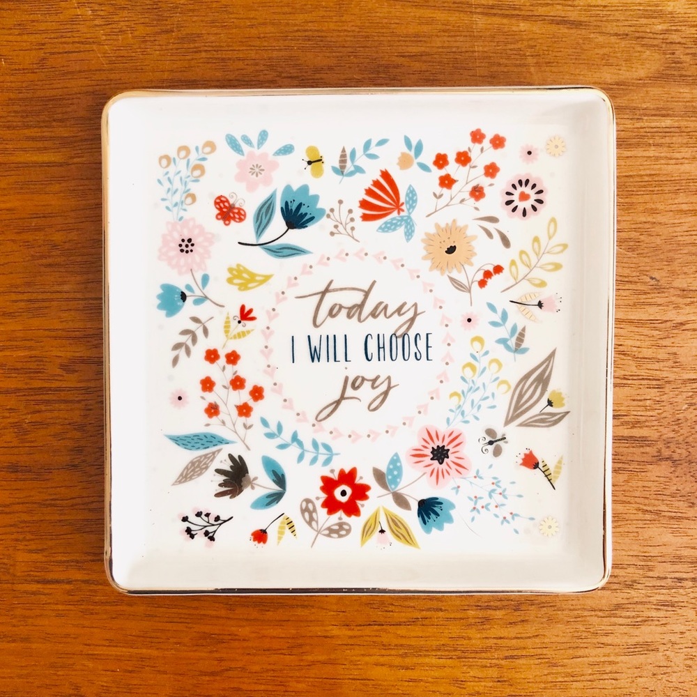 CHOOSE JOY •  Ceramic trinket tray